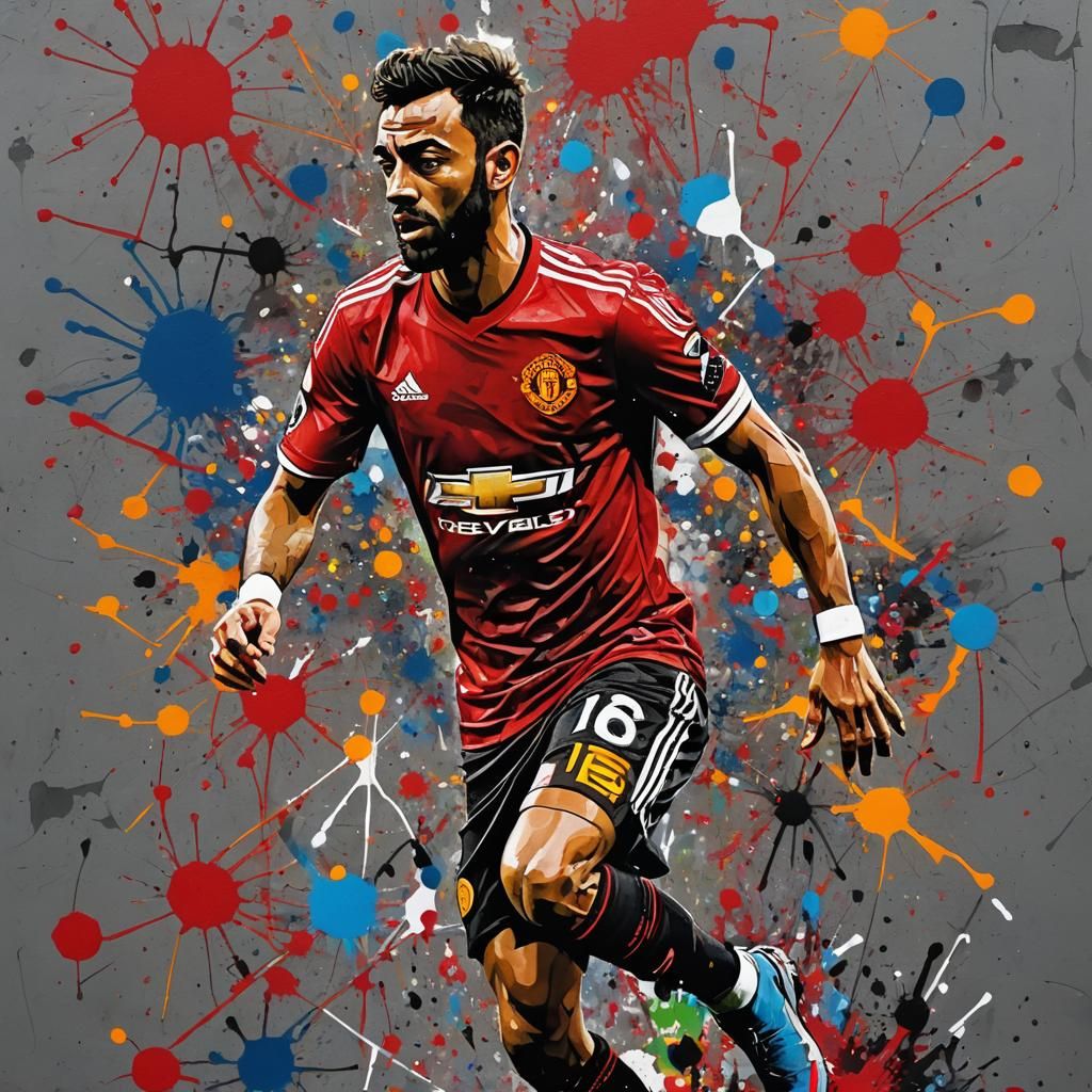 Bruno Fernandes in Vibrant Graffiti Style