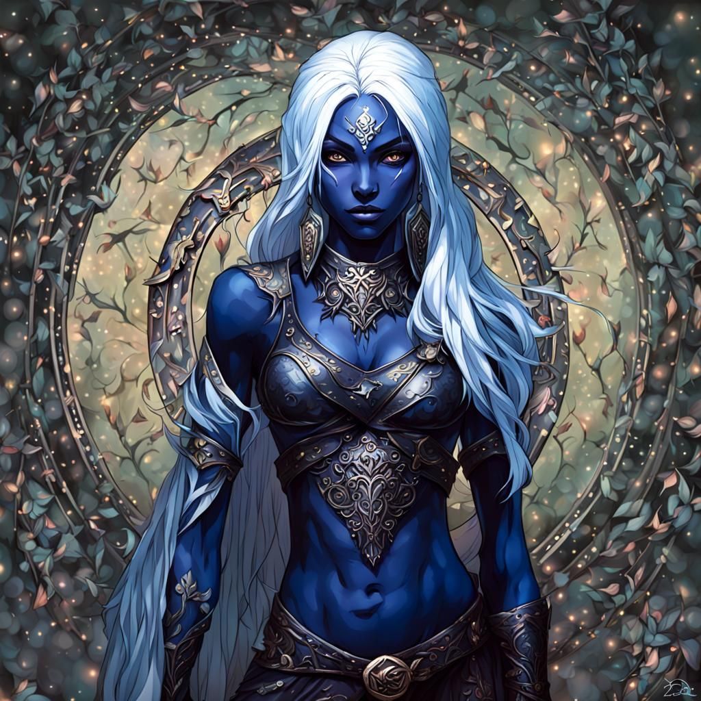 Sensual Drow Goddess Exudes Exotic Beauty