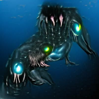 Glowing Eyes of a Submarine Sea Monster