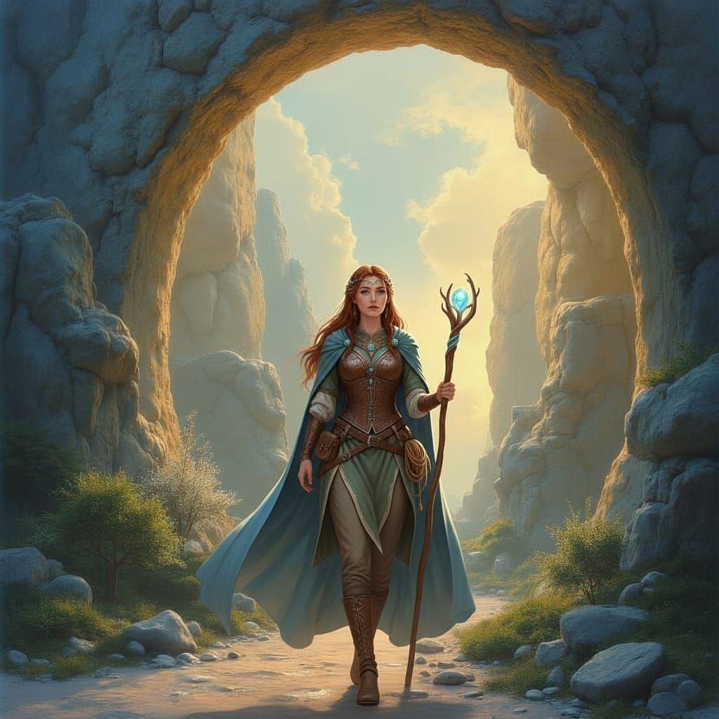 Translucent Portal to Other Worlds in Fantasy Art Style