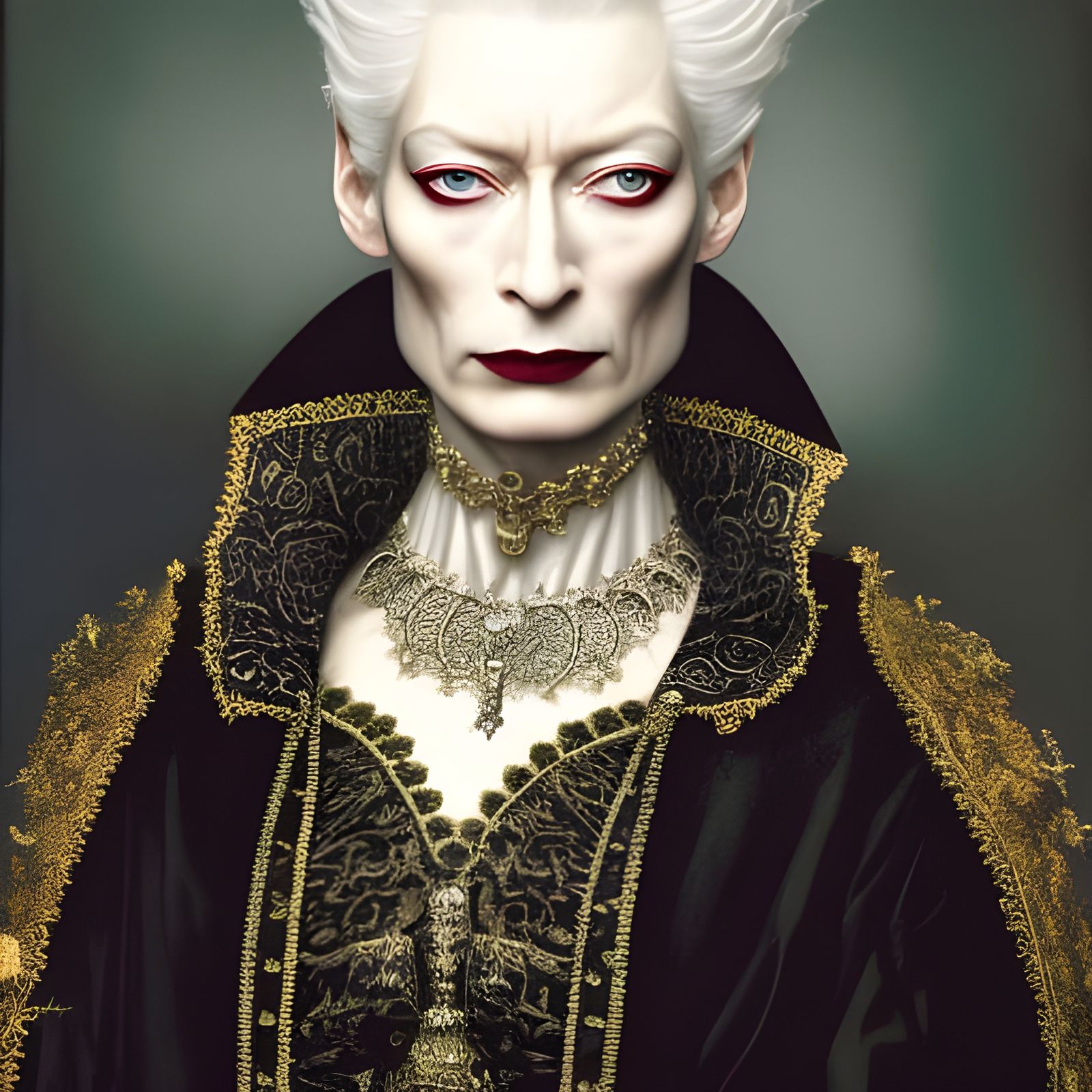Ethereal Gothic Belle: Dark Beauty in Cinematic Grandeur