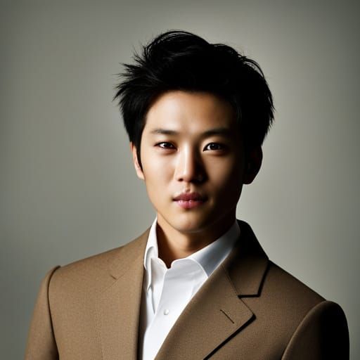 Handsome K-Pop Idol Smiling Directly into Camera