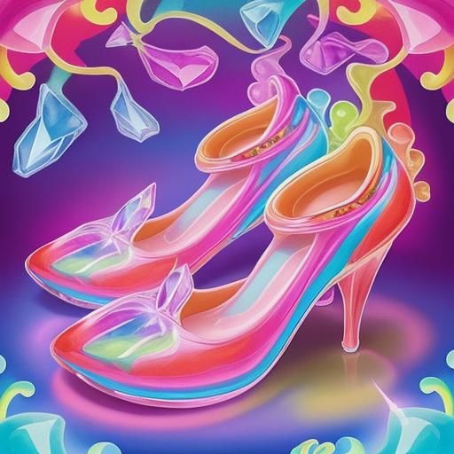 Vibrant Crystal Shoe in Candyland Wonderland