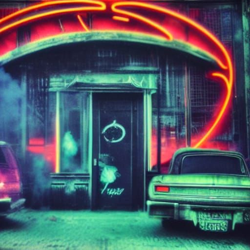 Goth Fashion Model in Futuristic, Industrial Decay