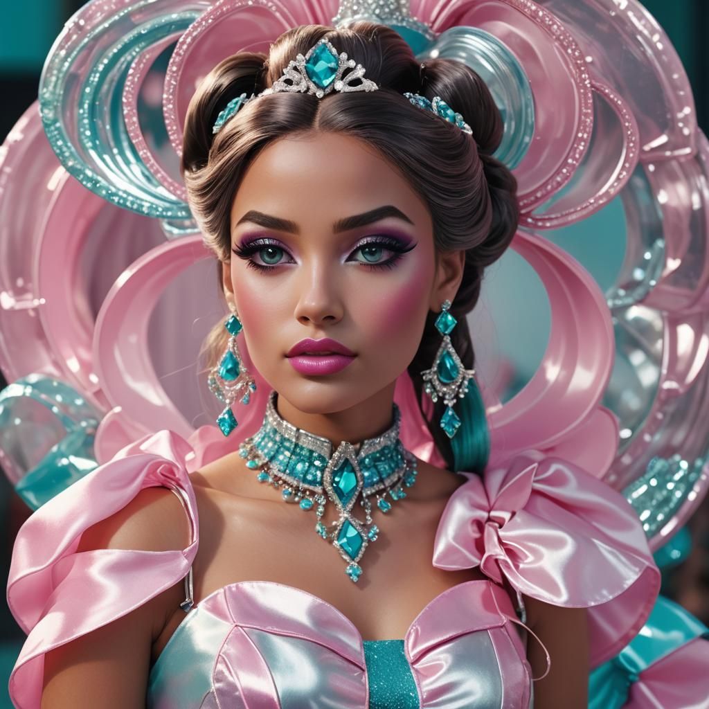 Glamorous Princess Jasmine-Inspired Barbie Fashion Portrait