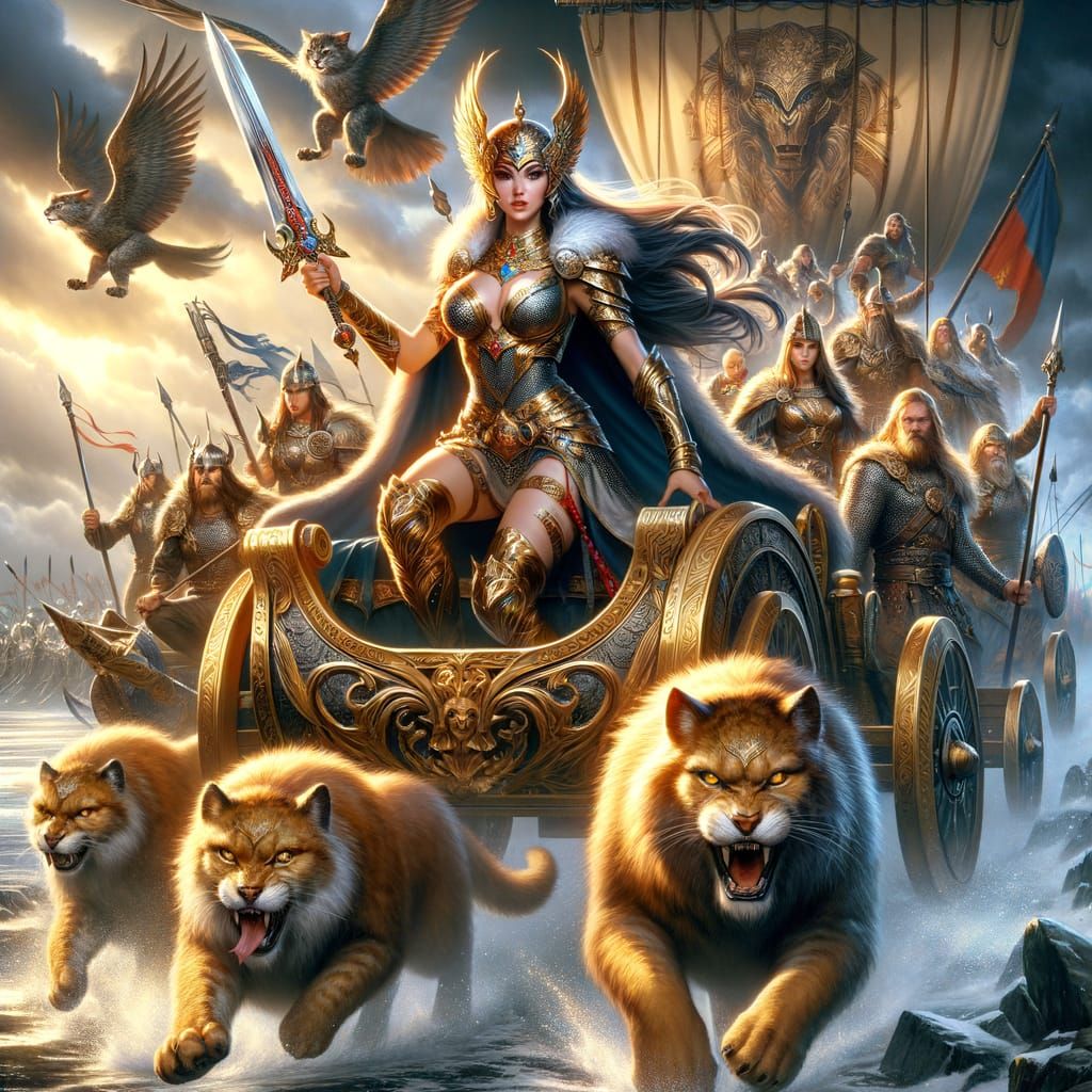 Freyja: Fierce Warrior Rides to Battle