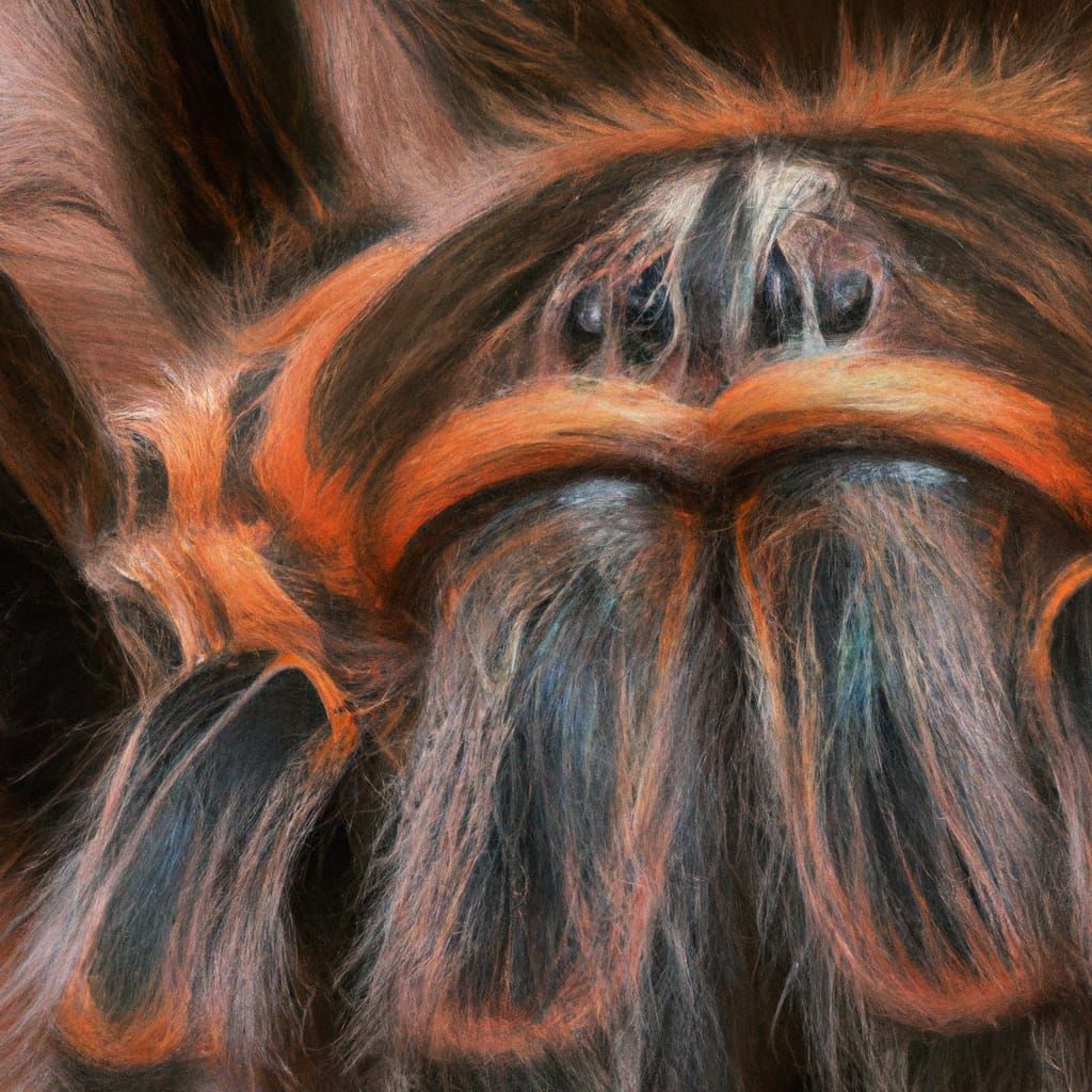Realistic Oil Painting of Tarantula Spider's Intricate Eyes