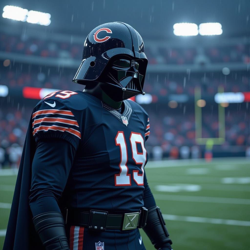 Darth Vader as Chicago Bears Football Player