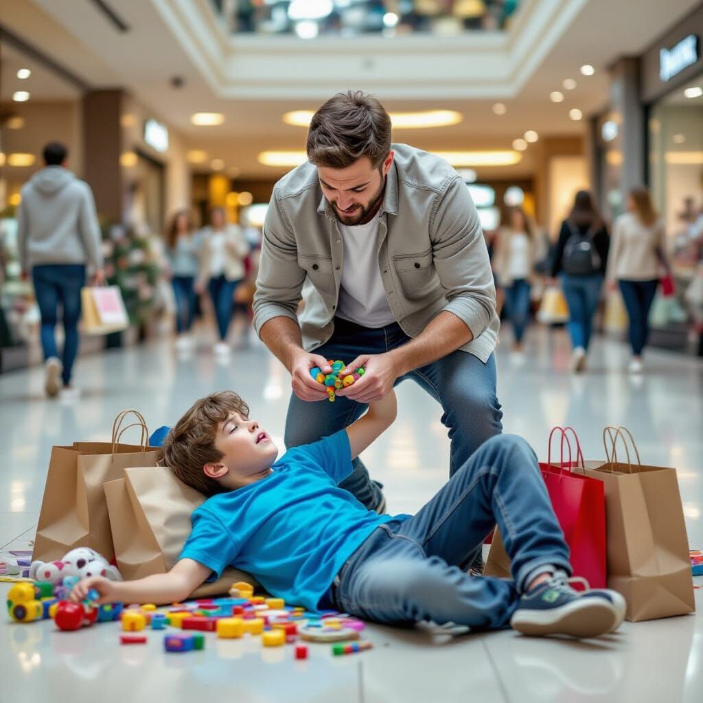 Dad Takes Toy, Tyler Cries Amidst Mall Chaos