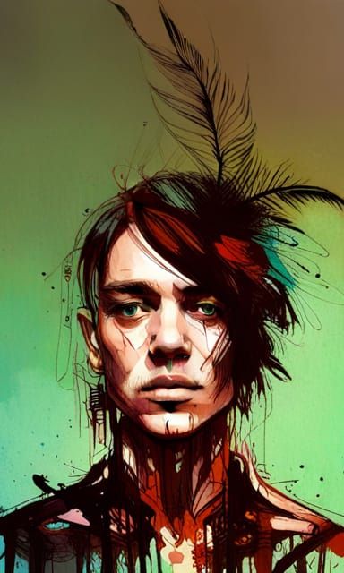 Ethereal Death Scene in a Whimsical, Hand-Drawn Style