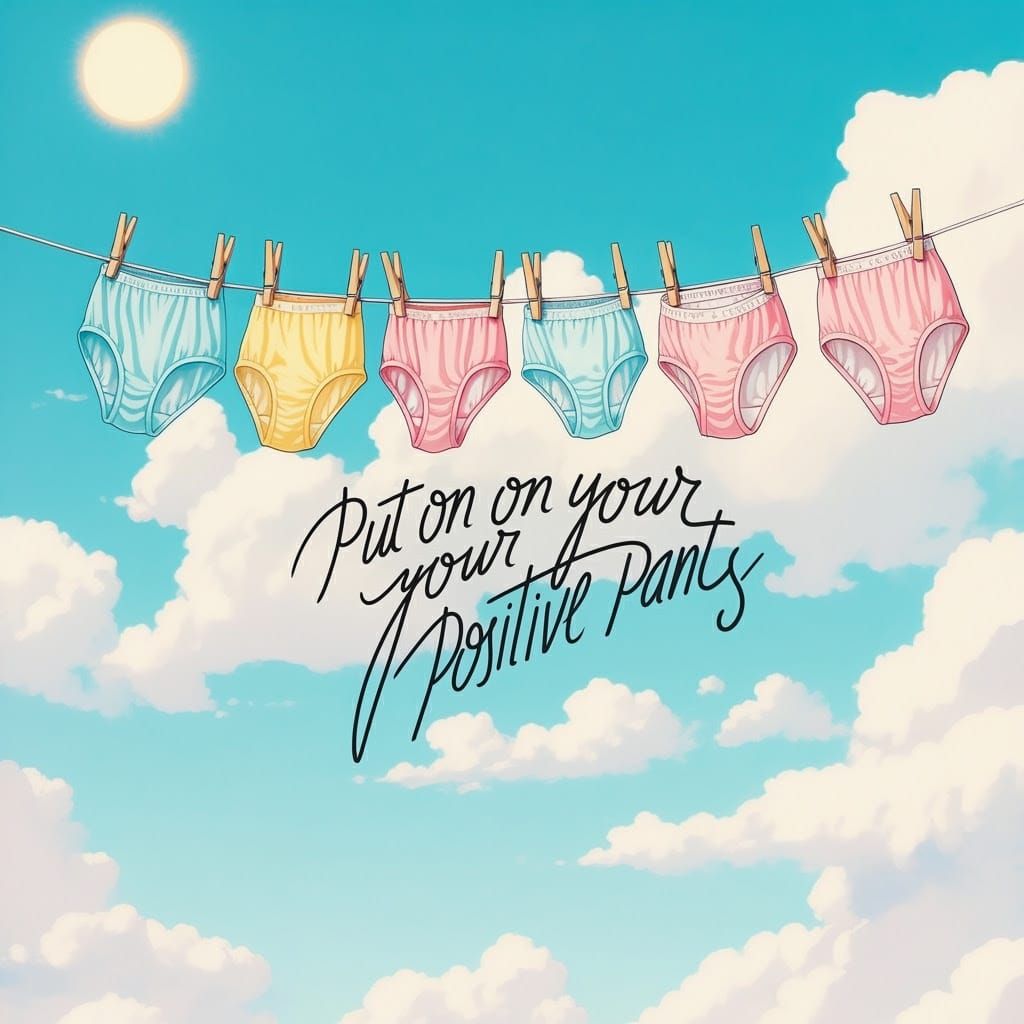 Vibrant Underwear on a Sun-Kissed Clothesline in Whimsical S...