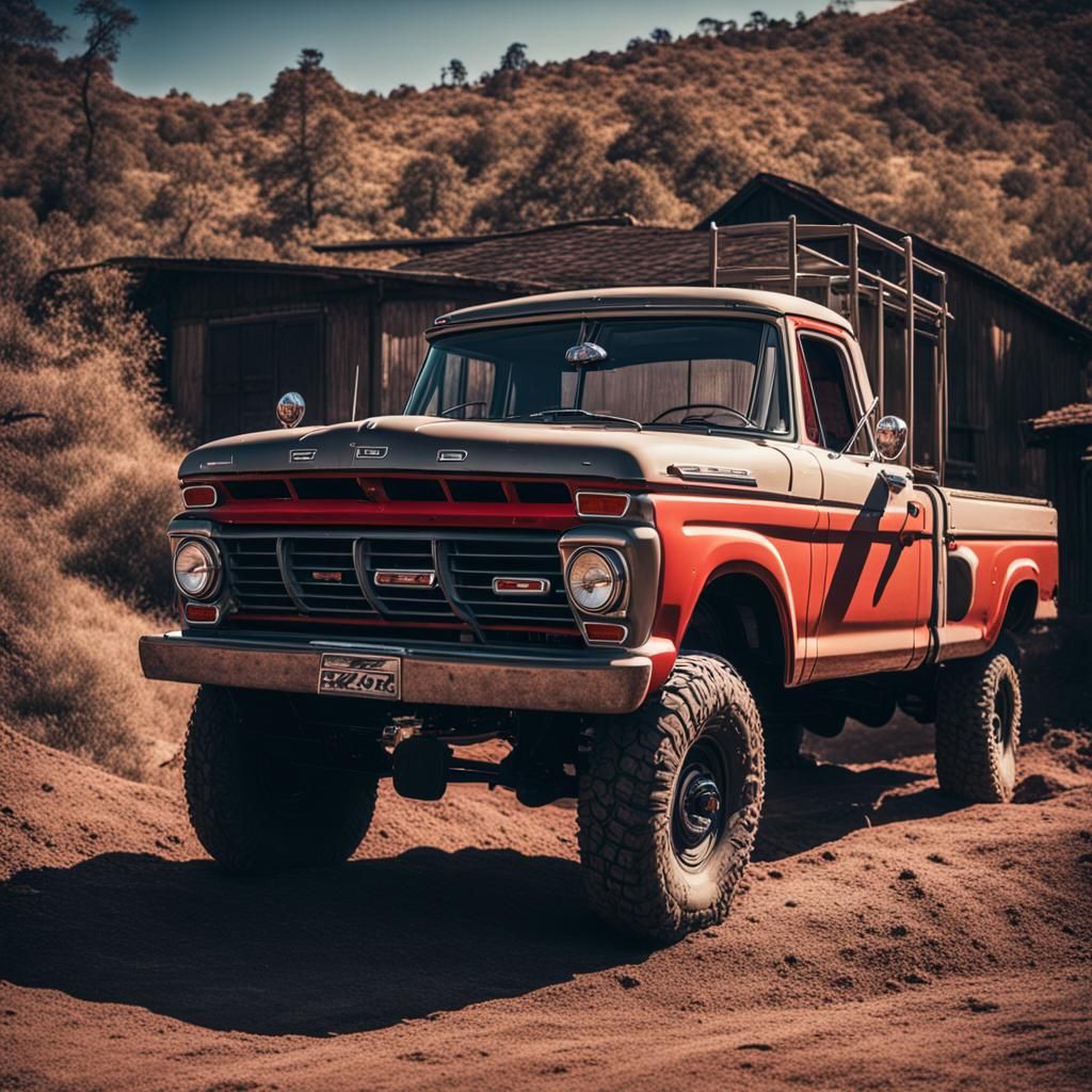 Vintage Ford 4x4 in Cinematic Post-Processed Glory