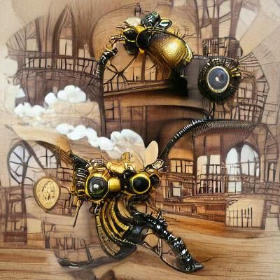Victorian Era Mechbee in Brass and Copper