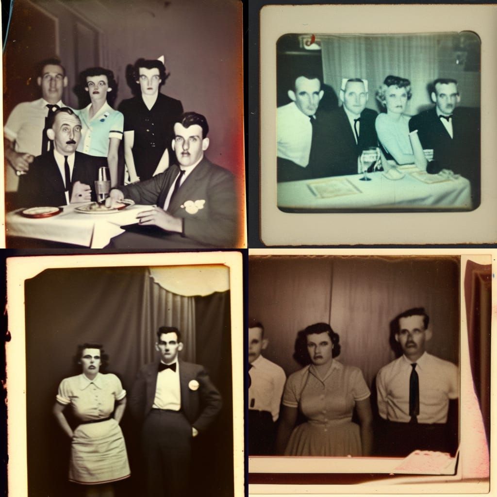 Frightful Family Portrait from a Creepy 1950s Diner