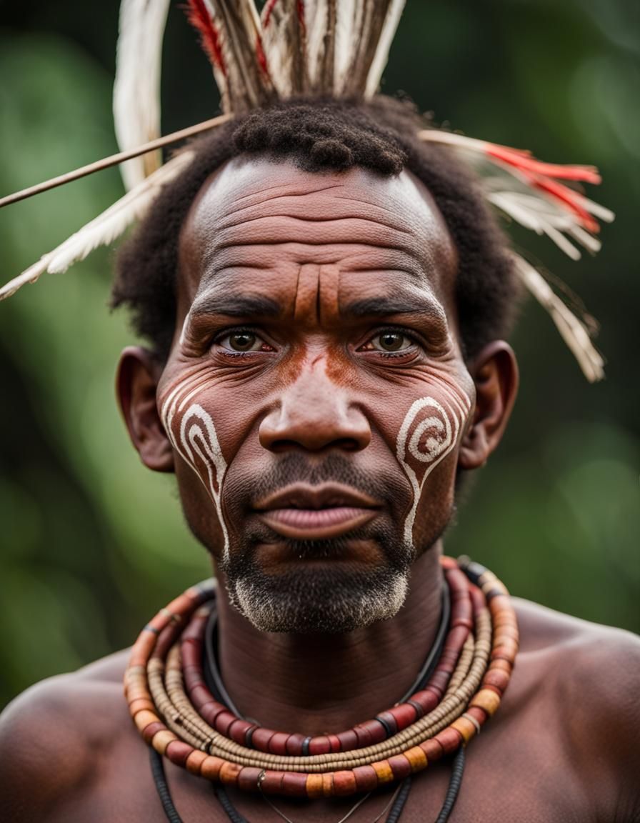 Traditional Papua New Guinea Tribesmen Captured in Vibrant 8...