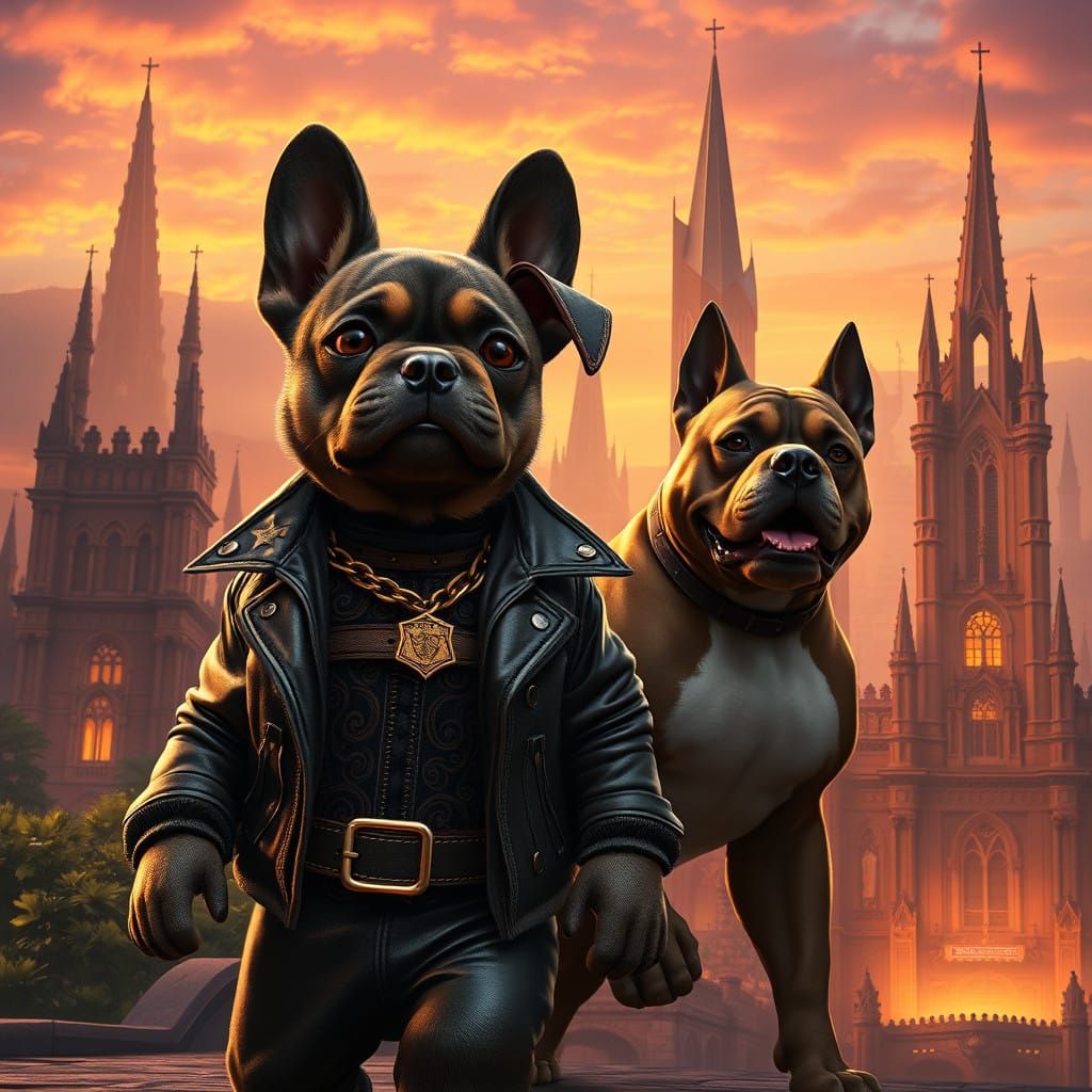 Regal Gangster Puppy Strolls Through Unreal Engine 5 Citysca...