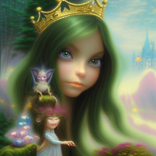 Enchanted Fae Princess in Golden Regalia