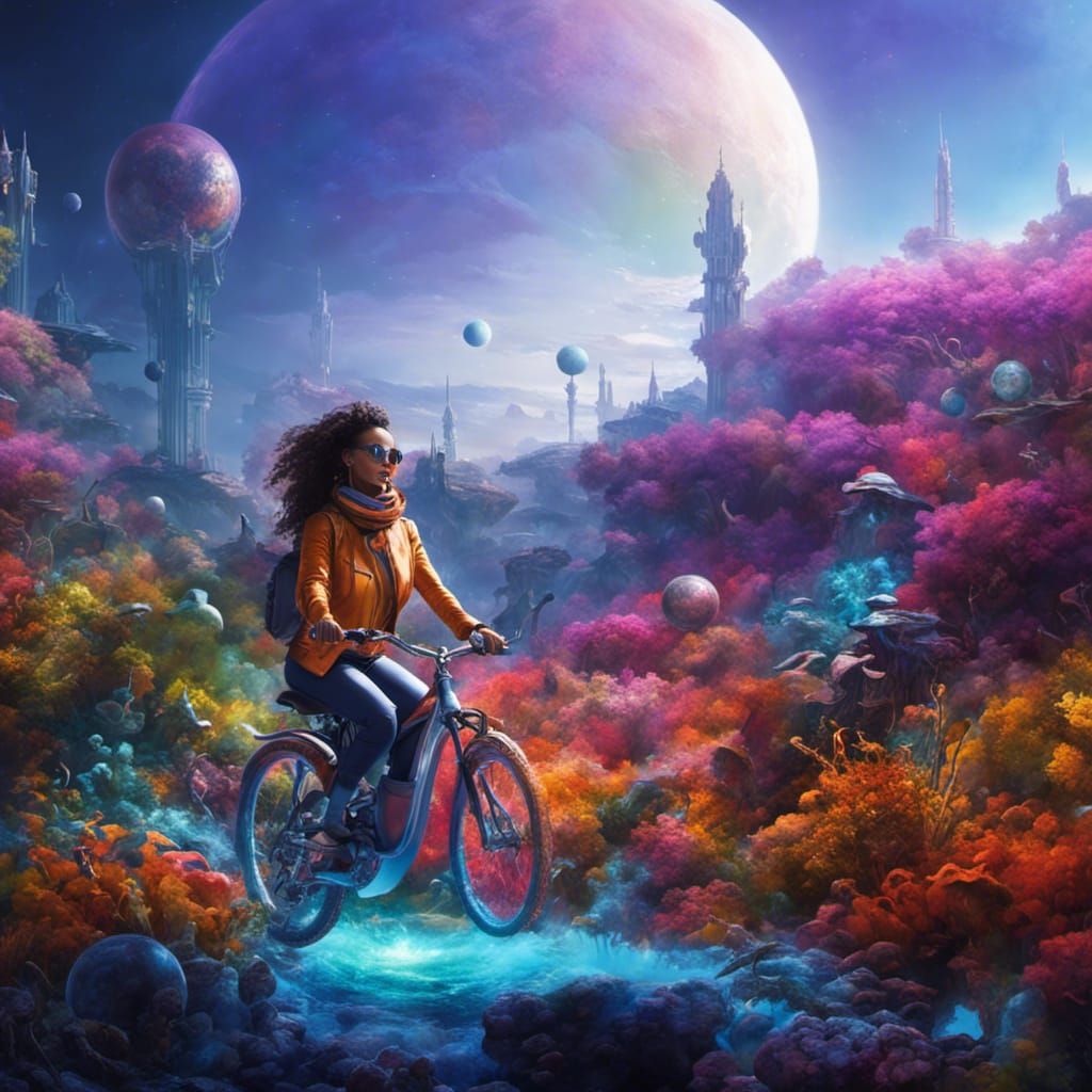 Digital Masterpiece of Vibrant Futuristic Planet