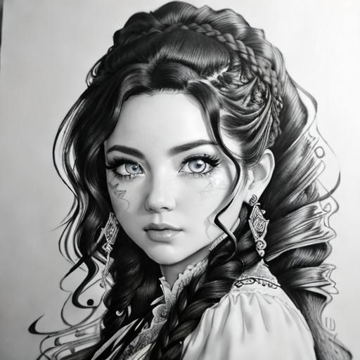 Hyperrealistic Ink Portrait of Young Amy Lee in a Cinematic...