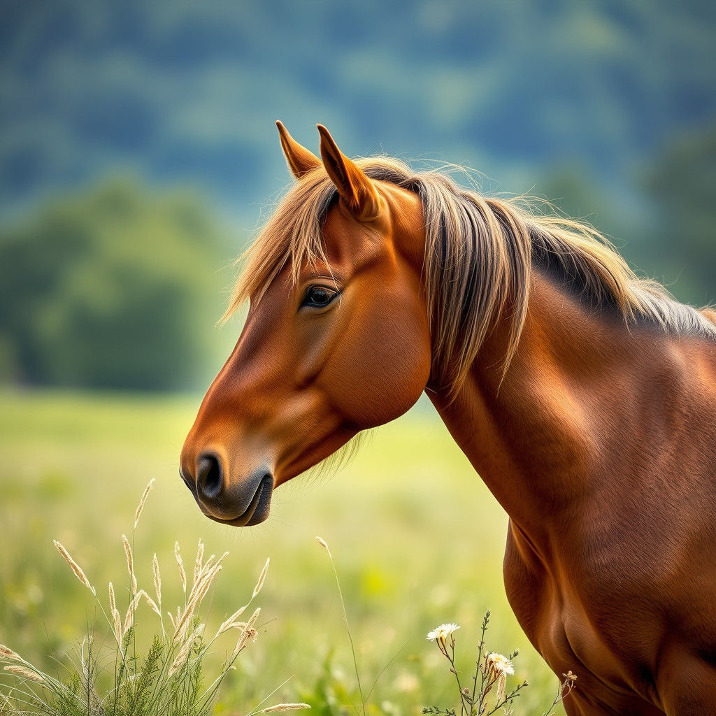 Wild Mustang Stallion in Majestic Landscape