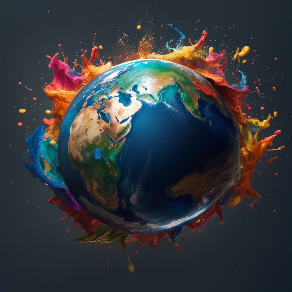 Earth in Weightless Surrealism