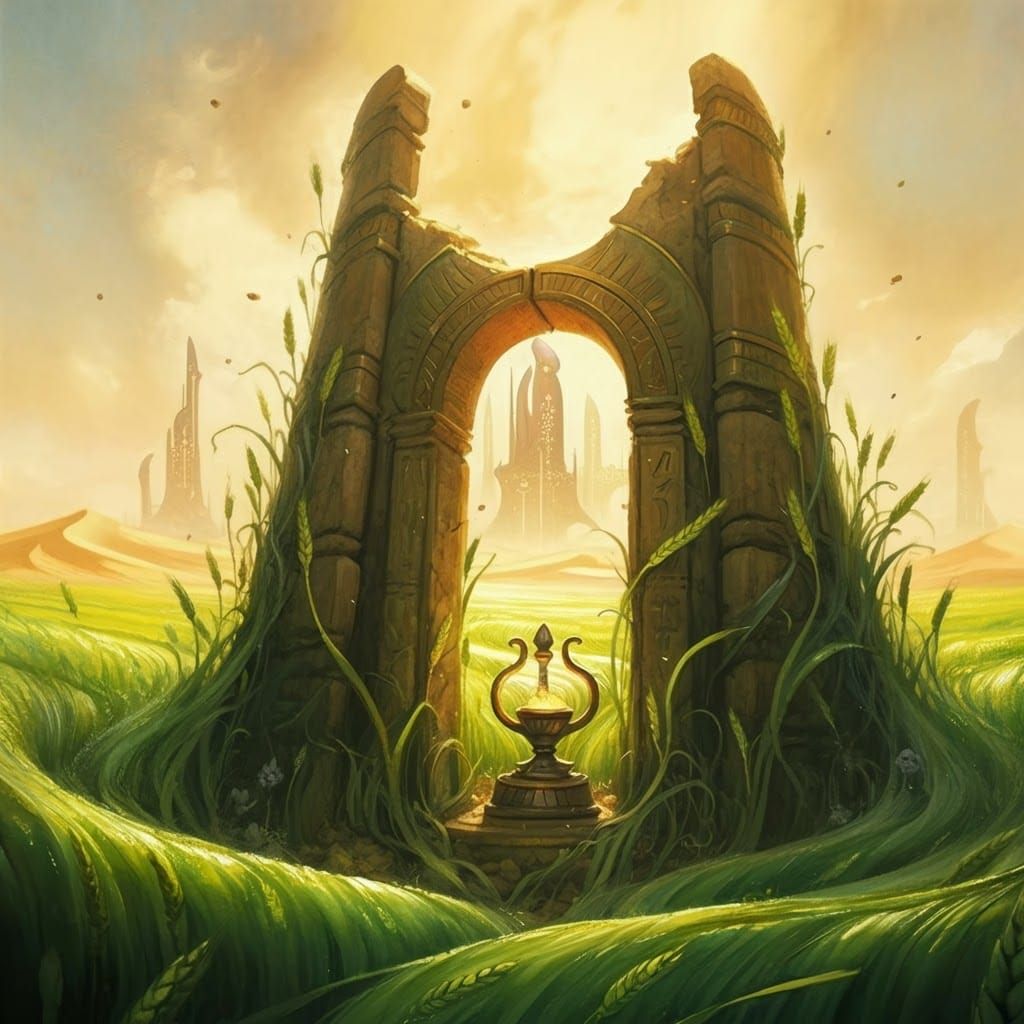 Ancient Neolithic Shrine in Watercolor Style