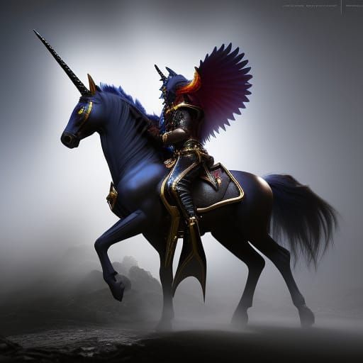 Dark Fantasy Demon Unicorn Concept Art