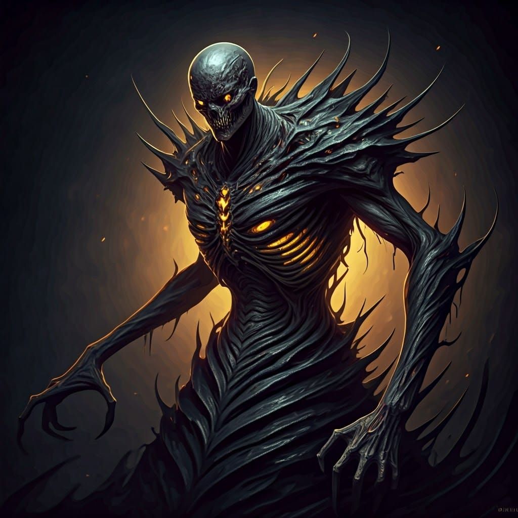 Dark Fantasy Nuckelavee Monster in Grotesque, Hyper-Realisti...