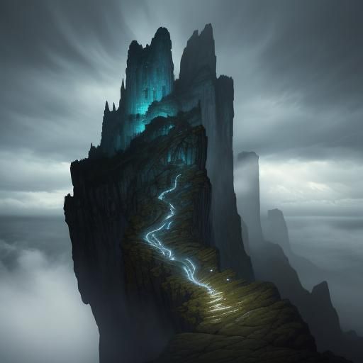 Inspirational Dark Fantasy Landscape in a Mood of Moody Maje...