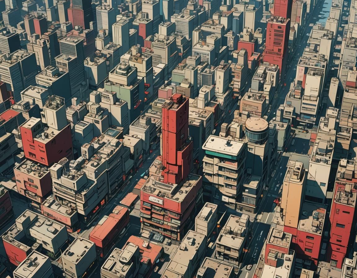 Neo-Tokyo Cityscape in Cyberpunk Style