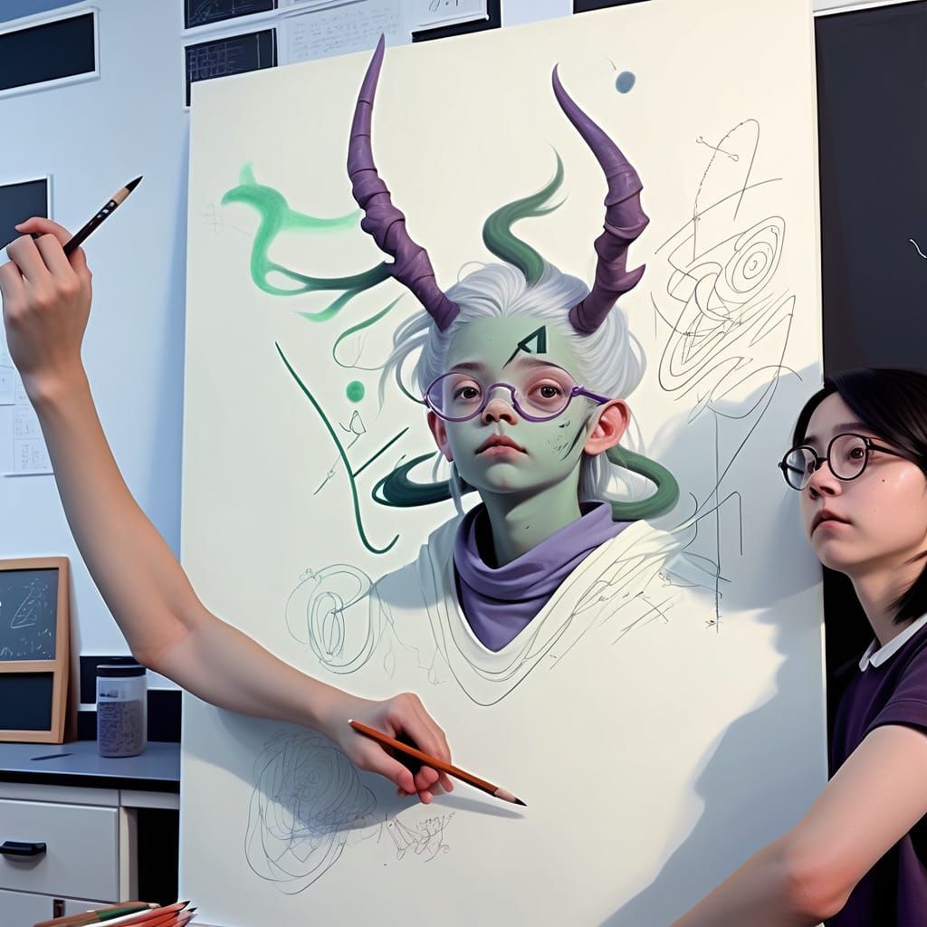 Surreal Arithmetic Error on Blackboard by AI