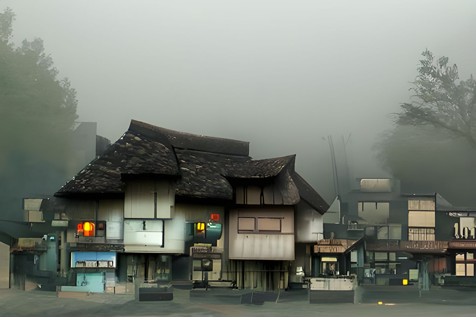 Misty Japanese Village