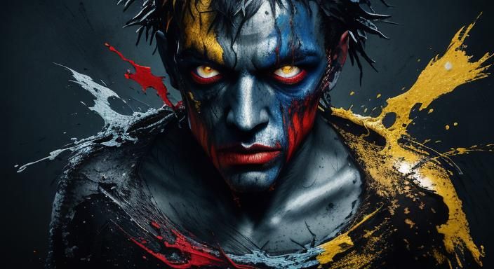 Ethereal Ghoul Amidst a Splash of Colors