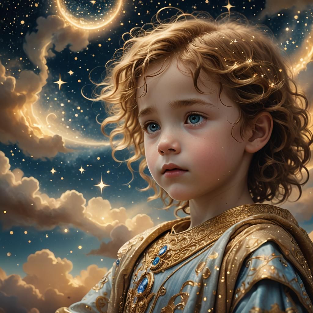 Celestial Child Reunites Starlight in Ethereal Wonder