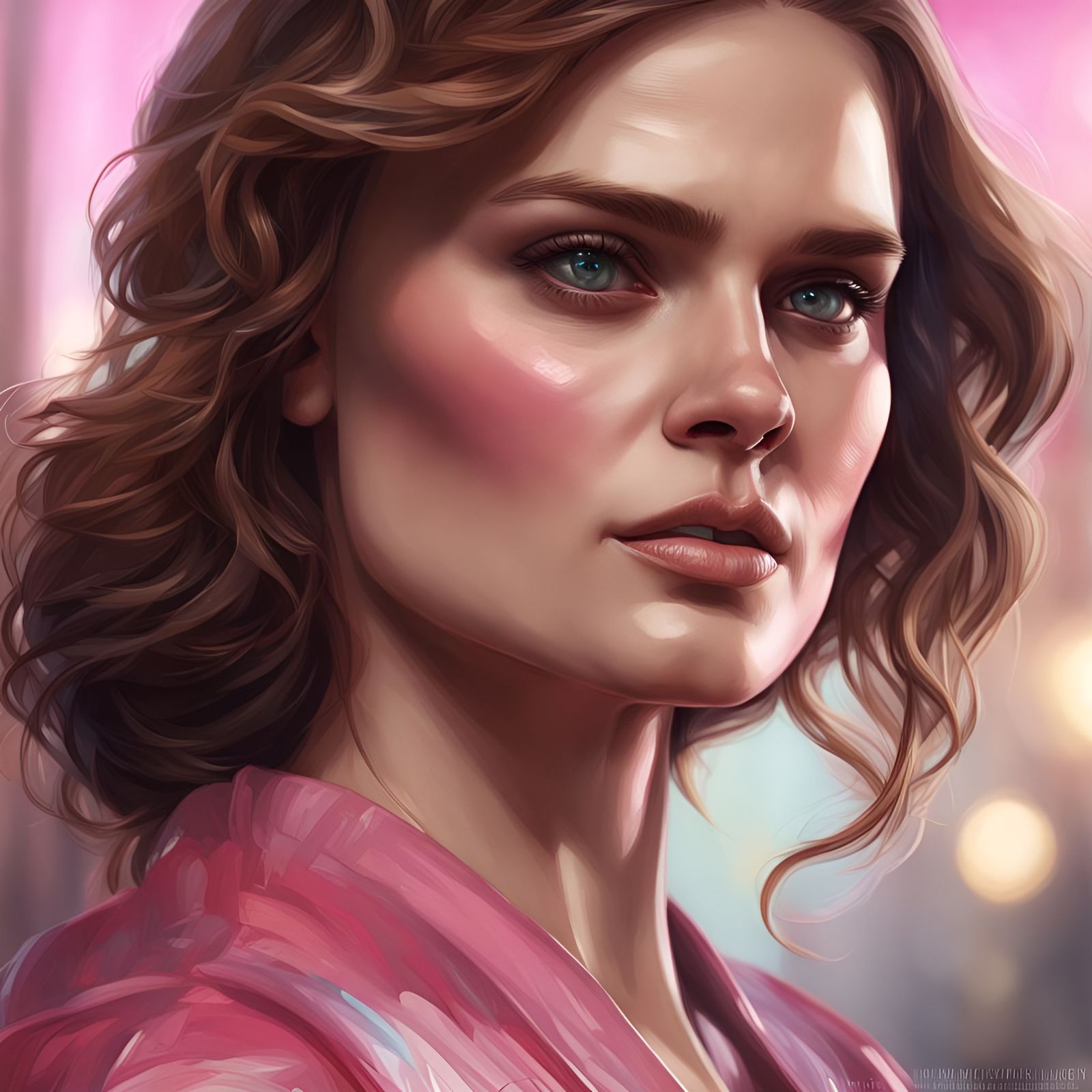 Studio-Lit Portrait of Emily Deschanel in Vibrant Triadic Co...