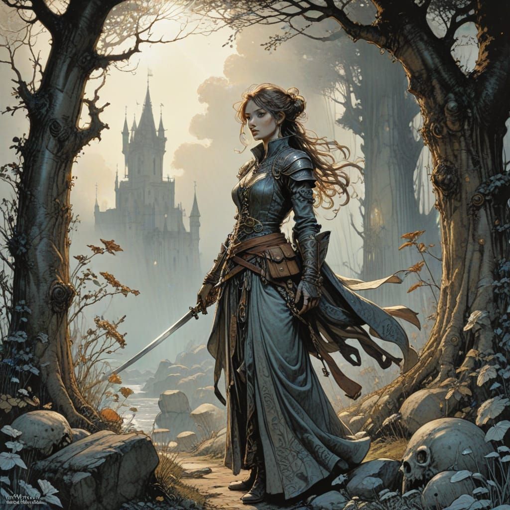 Victorian Fantasy Princess Warrior in Regency Style