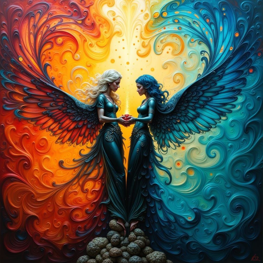 Abstract Expressionist Shield of Kindness and Empathy