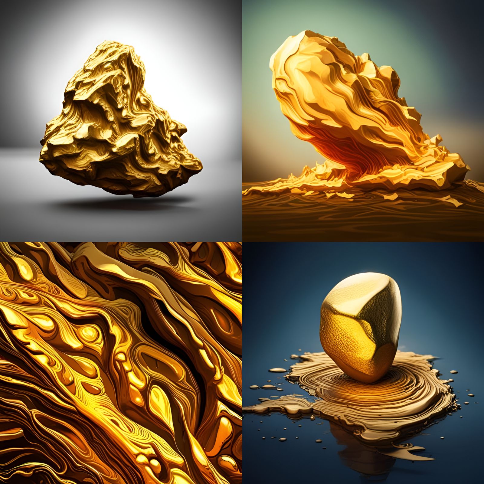 Hyperrealistic Gold Nugget Concept Art
