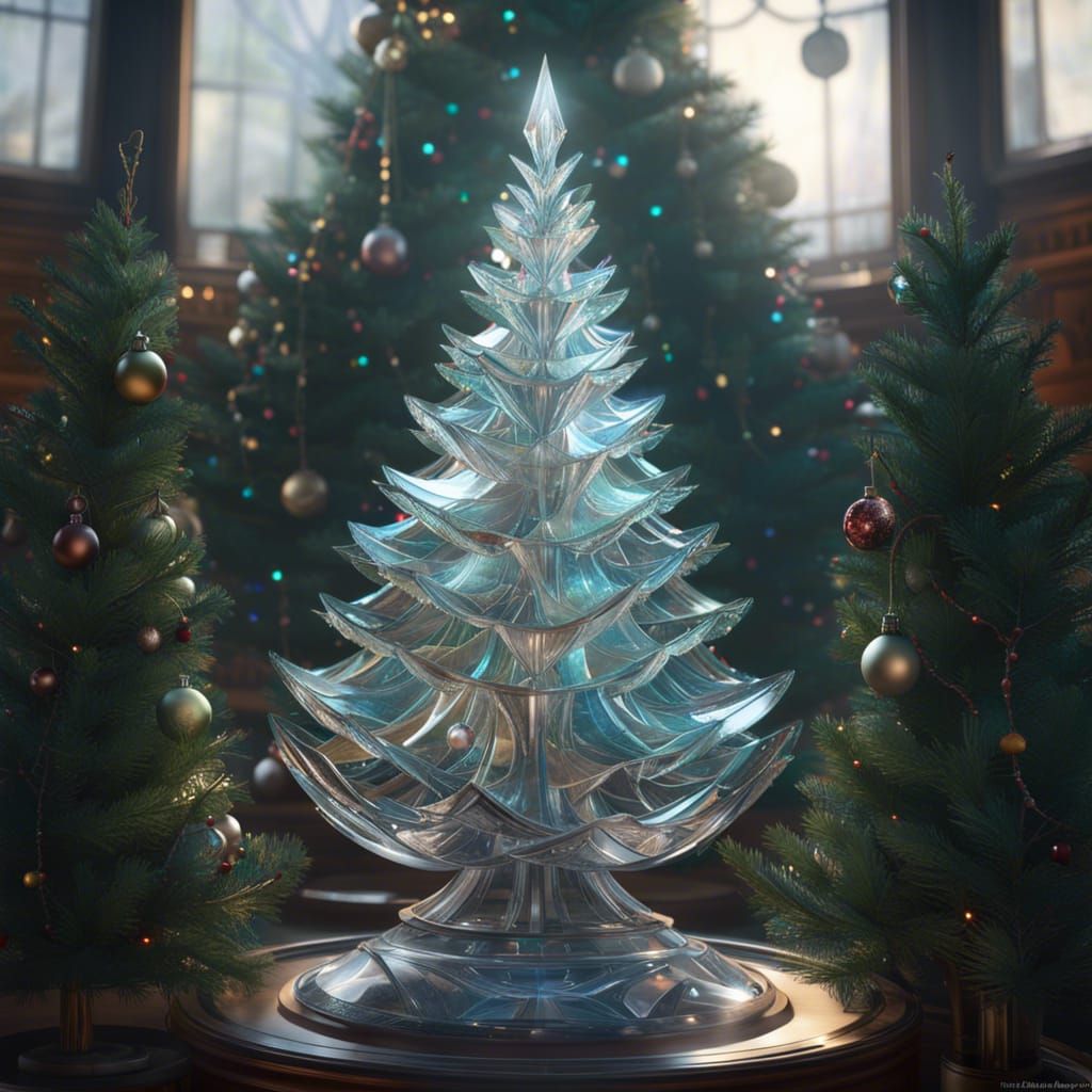 Glass Christmas Tree in Triadic Colors