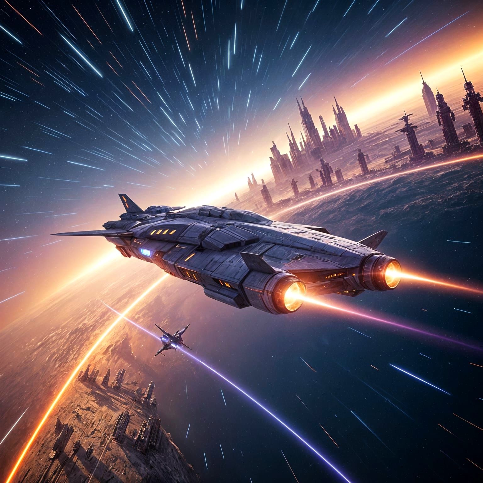 Futuristic Spaceship Time Travel Adventure