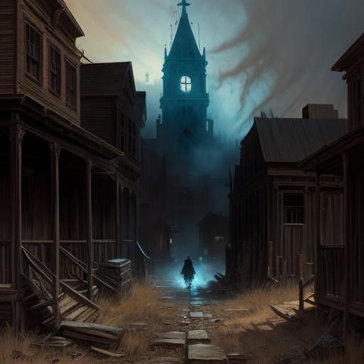 Spectral Spirit in a Haunting Old West Ghost Town