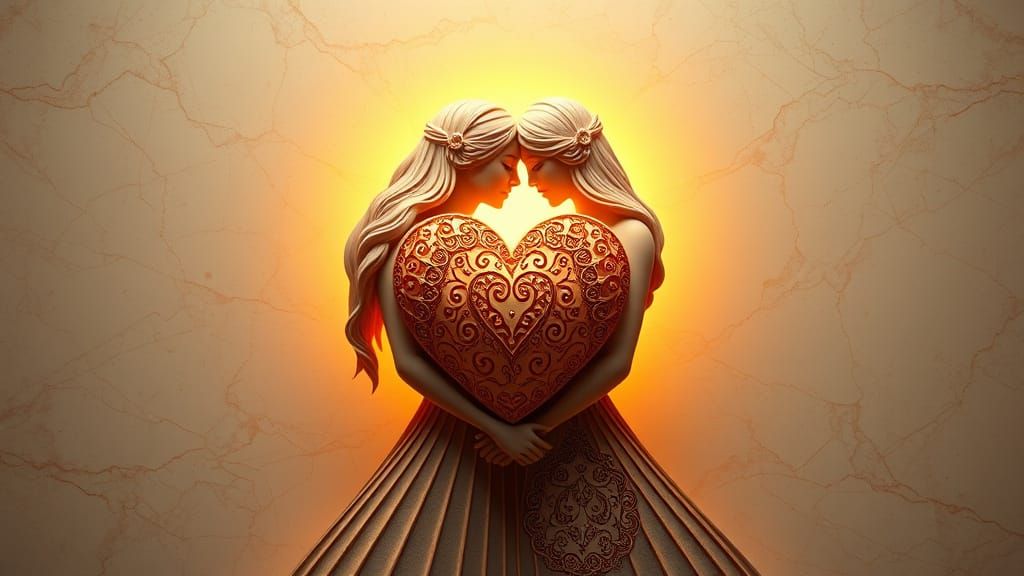 Timeless Love Radiates from Sculpted Heart