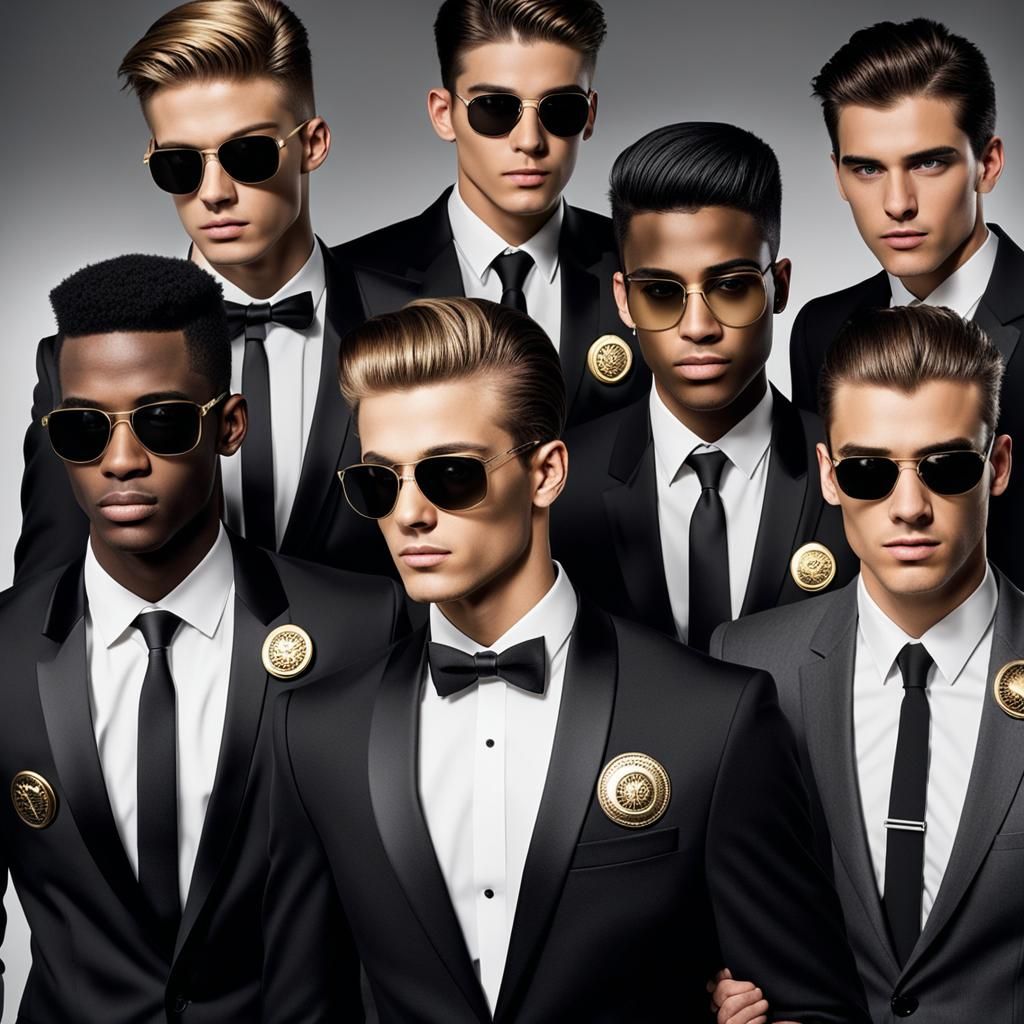 Slicked Back Young Businessmen Guardians in Black