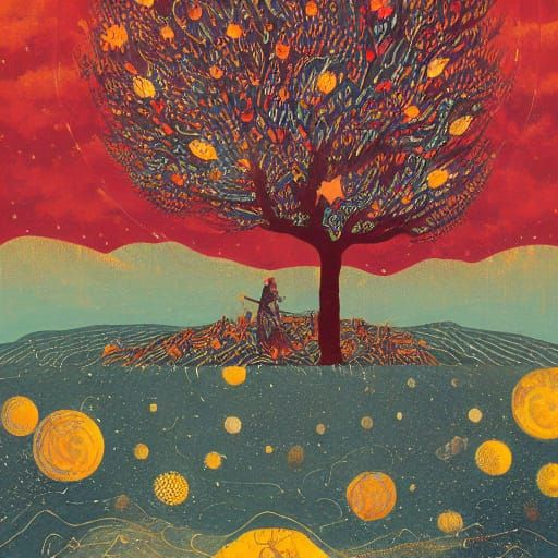 "stars, dreamily floating in the night sky, by andy kehoe, b...