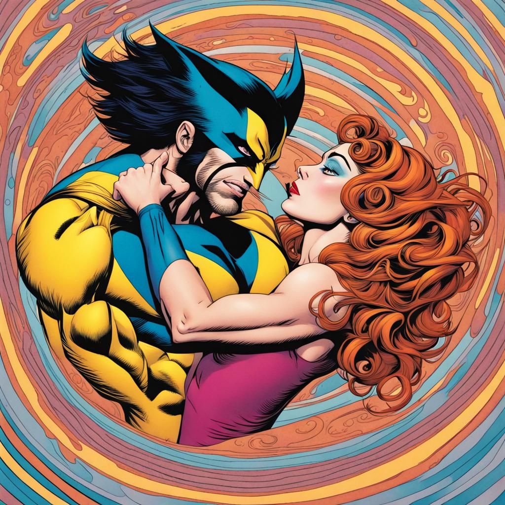 DC Comics, Circe kissing Marvel's Wolverine