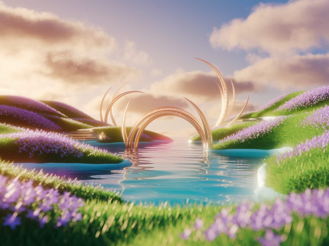 Elysian Paradise in Vibrant 3D Render