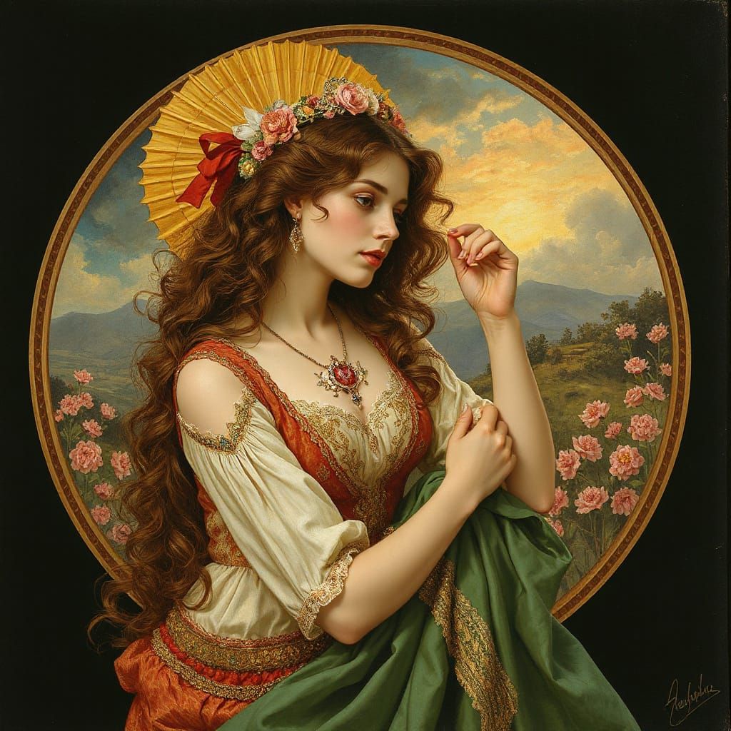 Enchanting Fairy Tale Illustration in Art Nouveau Style