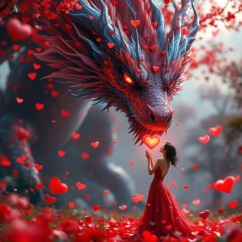 Majestic Latina Goddess Surrounded by Valentine's Day Magic