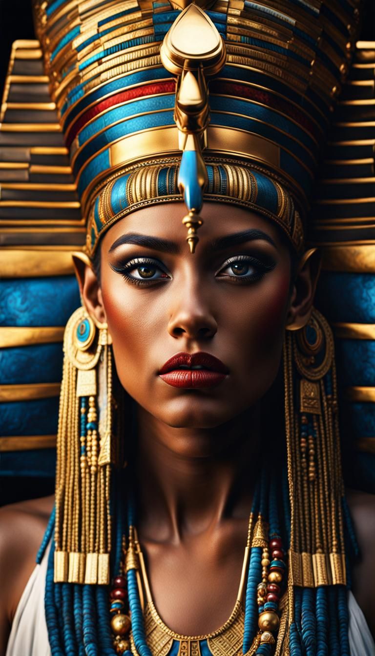 Epic Maximalist Portrait of Ancient Egyptian Royalty