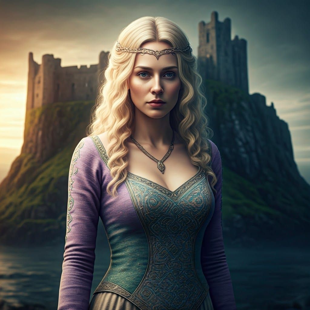 Welsh Celtic Goddess Creirwy Stands Majestically Before Penl...